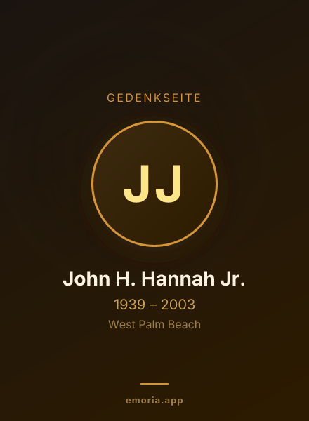 Gedenkportrait von John H. Hannah Jr.