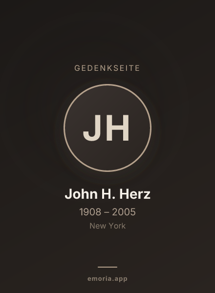 Gedenkportrait von John H. Herz