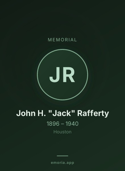 Memorial portrait of John H. "Jack" Rafferty