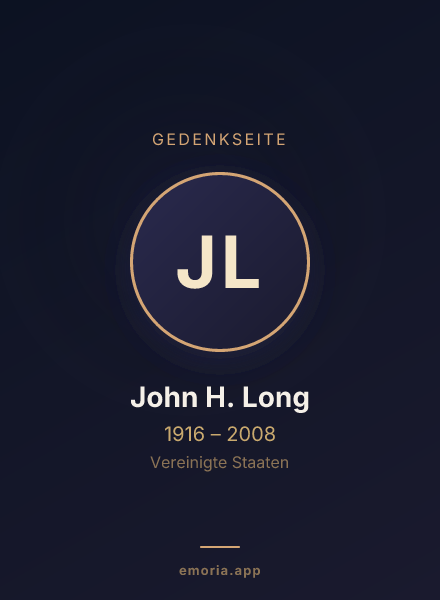 Gedenkportrait von John H. Long