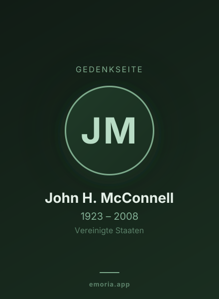 Gedenkportrait von John H. McConnell