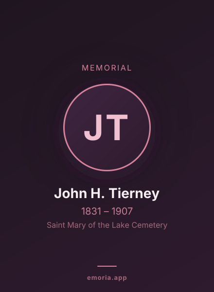 Memorial portrait of John H. Tierney