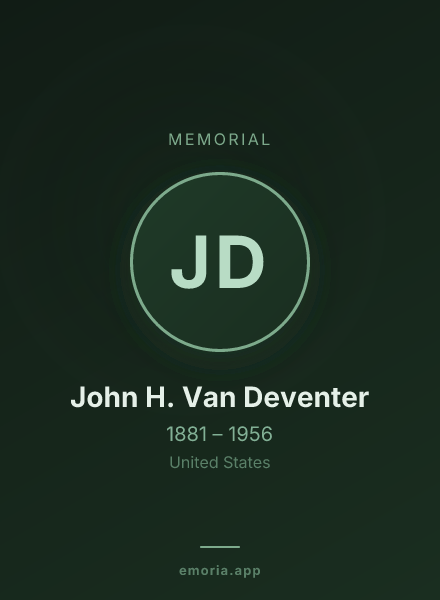 Memorial portrait of John H. Van Deventer