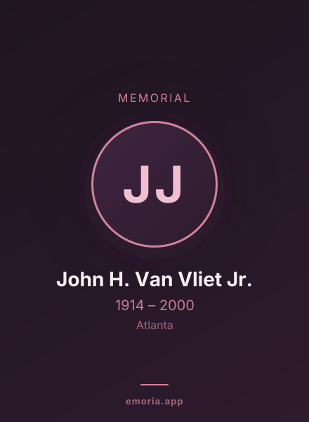 Memorial portrait of John H. Van Vliet Jr.