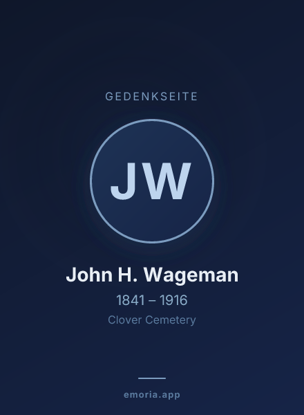 Gedenkportrait von John H. Wageman