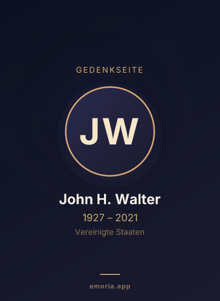 Gedenkportrait von John H. Walter