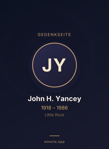 Gedenkportrait von John H. Yancey