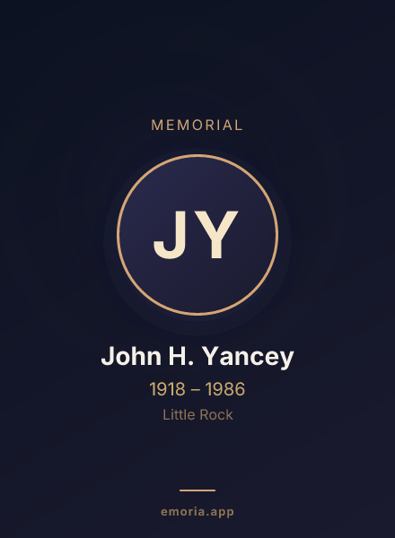 Memorial portrait of John H. Yancey