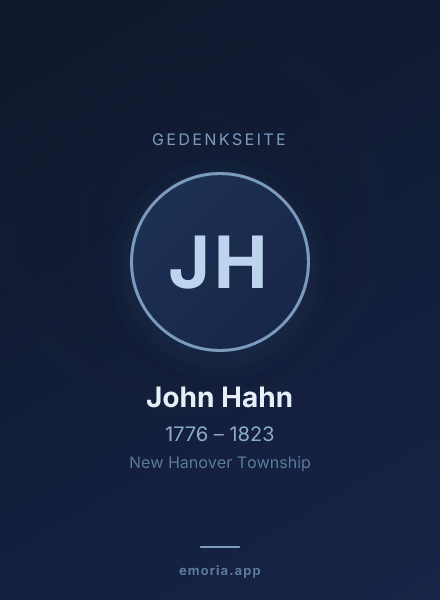 Gedenkportrait von John Hahn