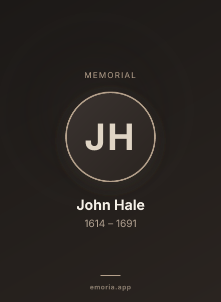 Memorial portrait of John Hale
