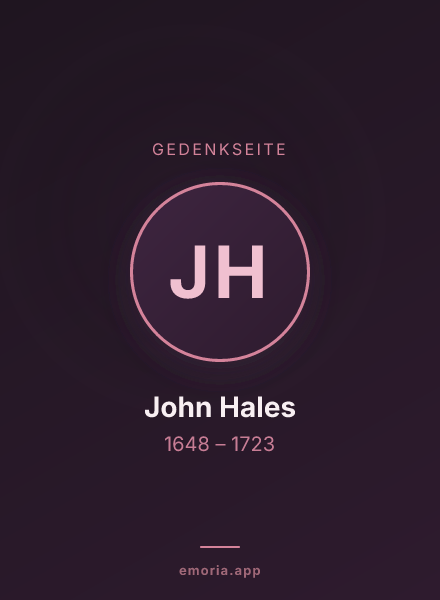Gedenkportrait von John Hales