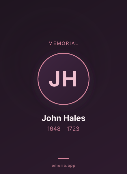 Memorial portrait of John Hales