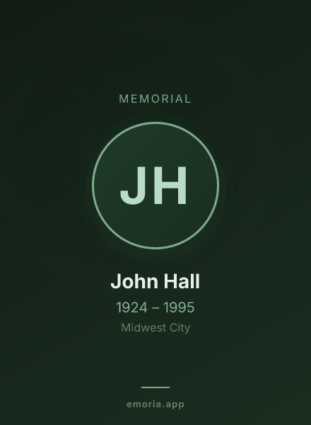 Memorial portrait of John Hall