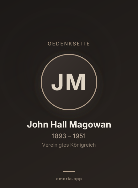 Gedenkportrait von John Hall Magowan
