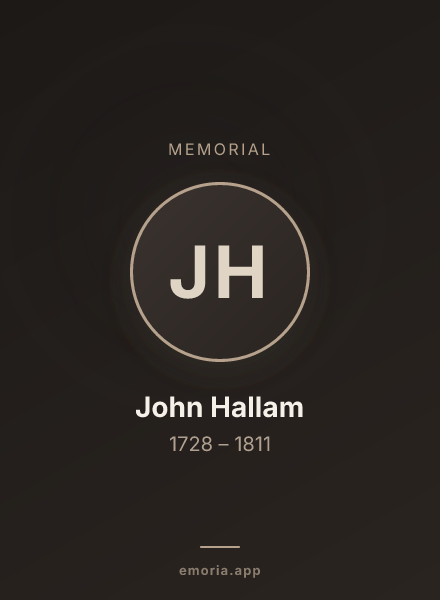 Memorial portrait of John Hallam
