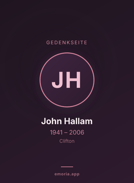 Gedenkportrait von John Hallam