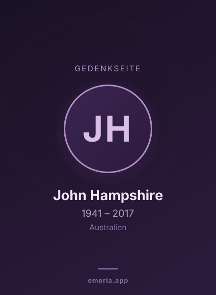 Gedenkportrait von John Hampshire