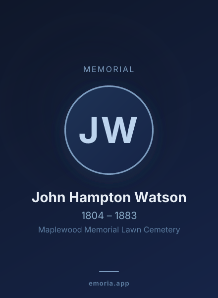 Memorial portrait of John Hampton Watson