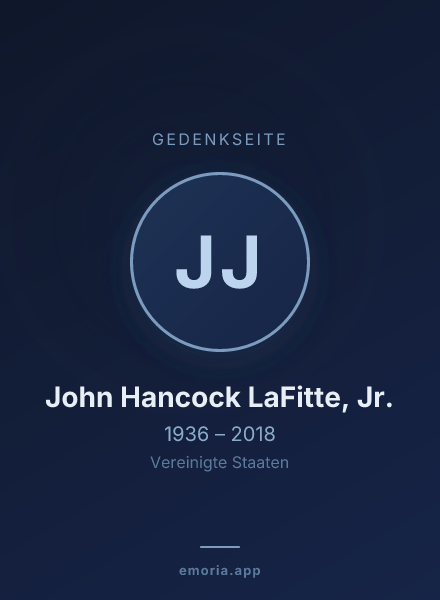 Gedenkportrait von John Hancock LaFitte, Jr.