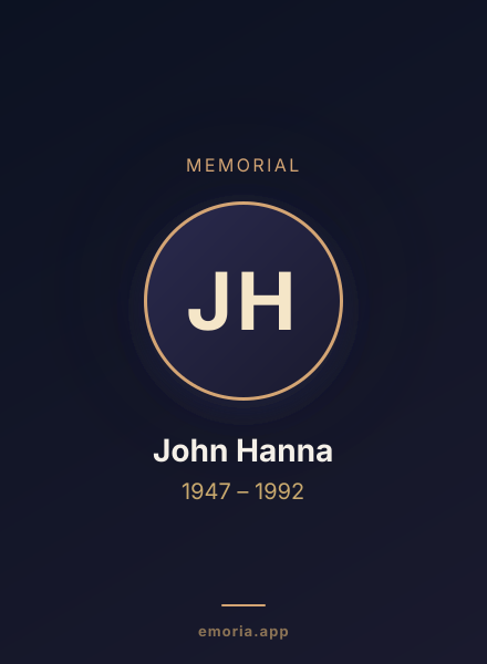 Memorial portrait of John Hanna