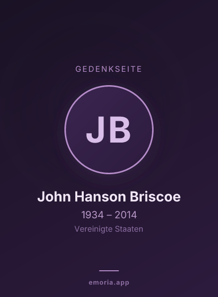Gedenkportrait von John Hanson Briscoe