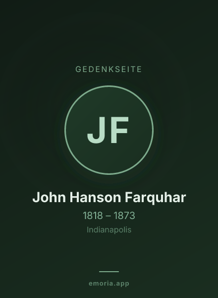 Gedenkportrait von John Hanson Farquhar