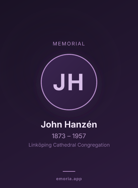 Memorial portrait of John Hanzén
