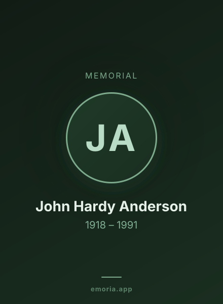 Memorial portrait of John Hardy Anderson