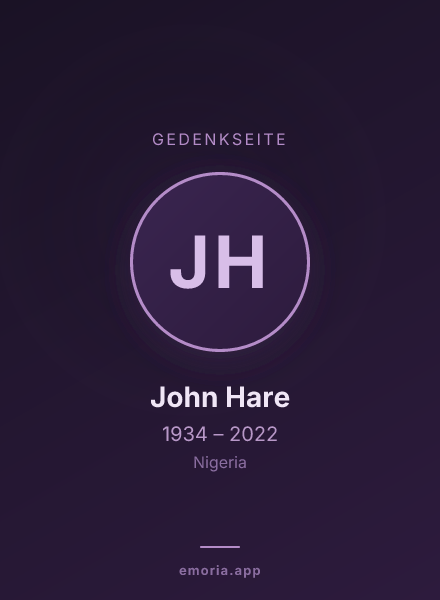 Gedenkportrait von John Hare
