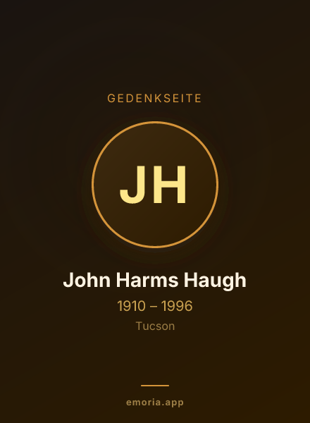 Gedenkportrait von John Harms Haugh