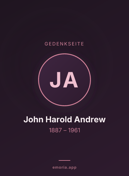 Gedenkportrait von John Harold Andrew