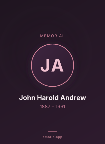 Memorial portrait of John Harold Andrew