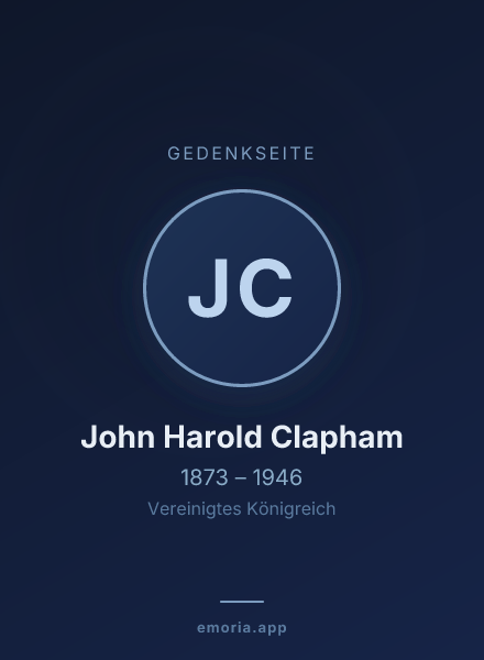 Gedenkportrait von John Harold Clapham