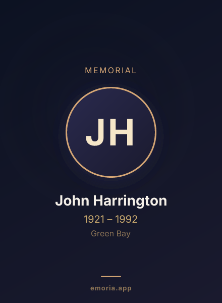 Memorial portrait of John Harrington