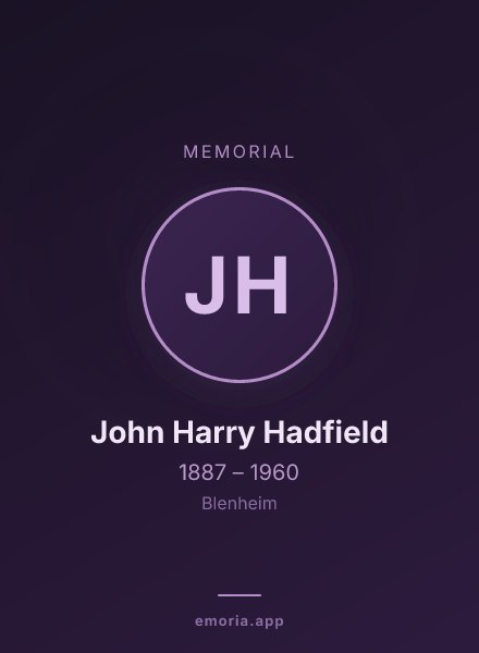 Memorial portrait of John Harry Hadfield
