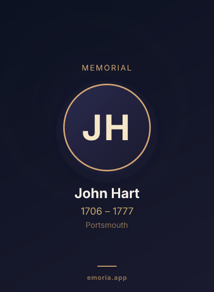 Memorial portrait of John Hart