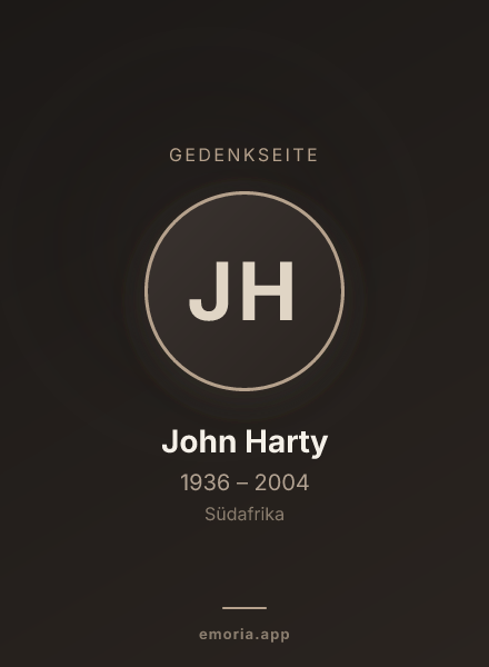 Gedenkportrait von John Harty