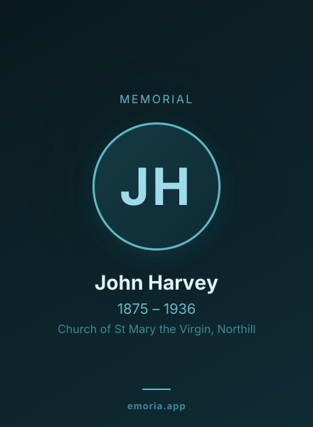 Memorial portrait of John Harvey
