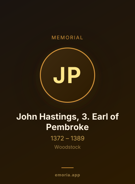 Memorial portrait of John Hastings, 3. Earl of Pembroke
