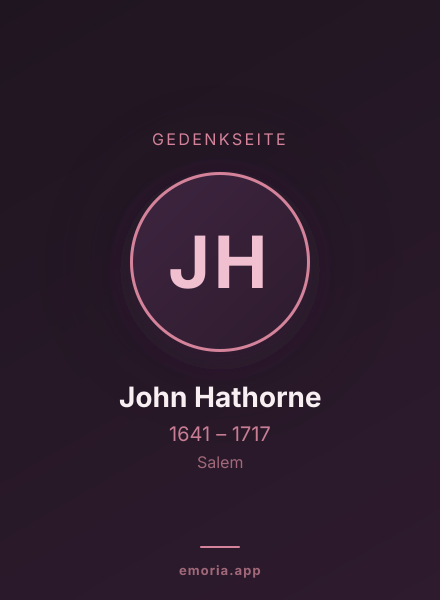 Gedenkportrait von John Hathorne