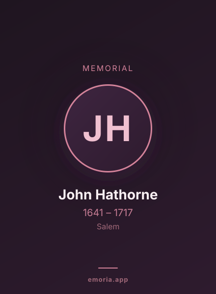 Memorial portrait of John Hathorne