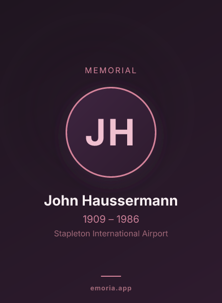 Memorial portrait of John Haussermann