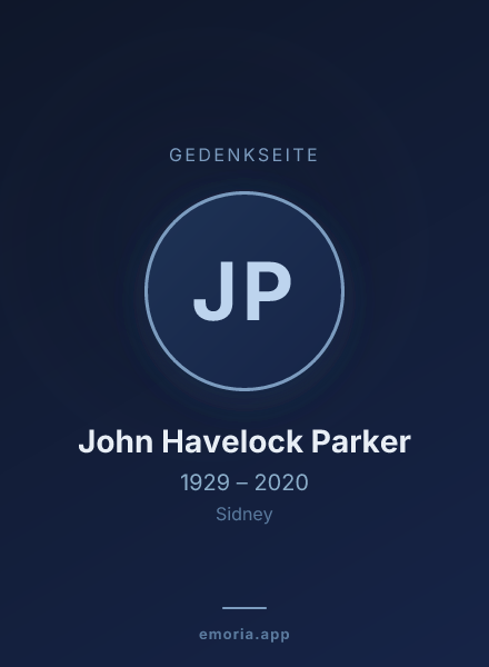 Gedenkportrait von John Havelock Parker