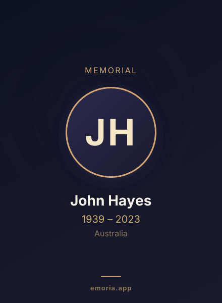 Memorial portrait of John Hayes