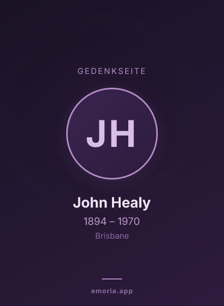 Gedenkportrait von John Healy