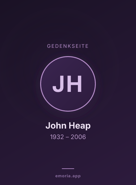 Gedenkportrait von John Heap