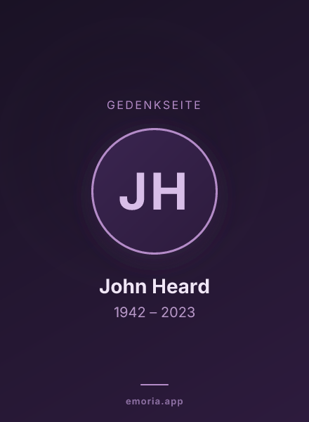 Gedenkportrait von John Heard