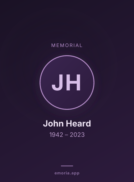 Memorial portrait of John Heard