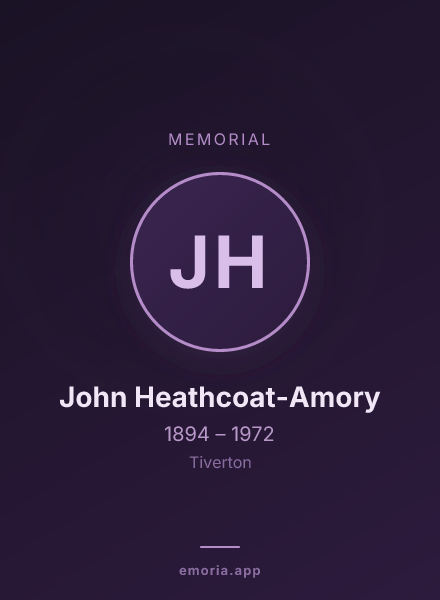 Memorial portrait of John Heathcoat-Amory