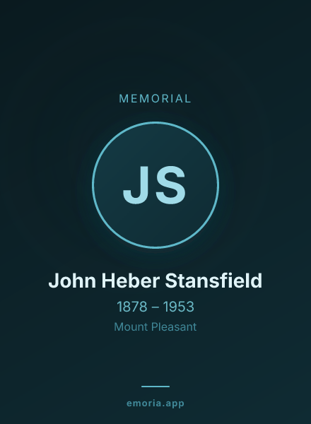 Memorial portrait of John Heber Stansfield